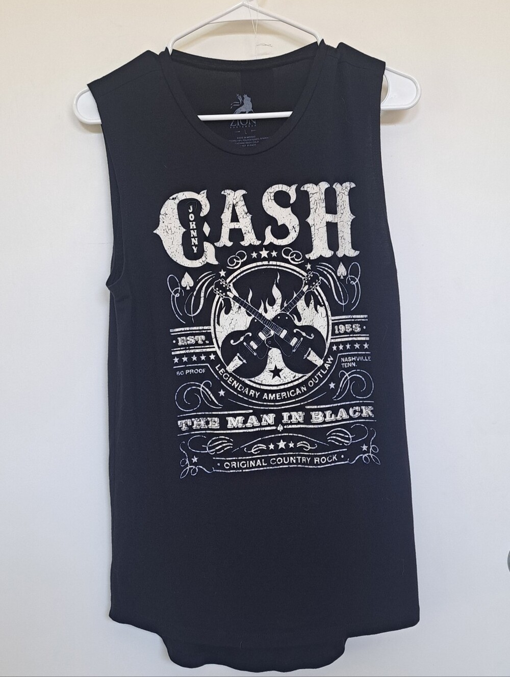 Zion Rootswear Johnny Cash "The Man in Black" Graphic Tank Top - Picture 2 of 4